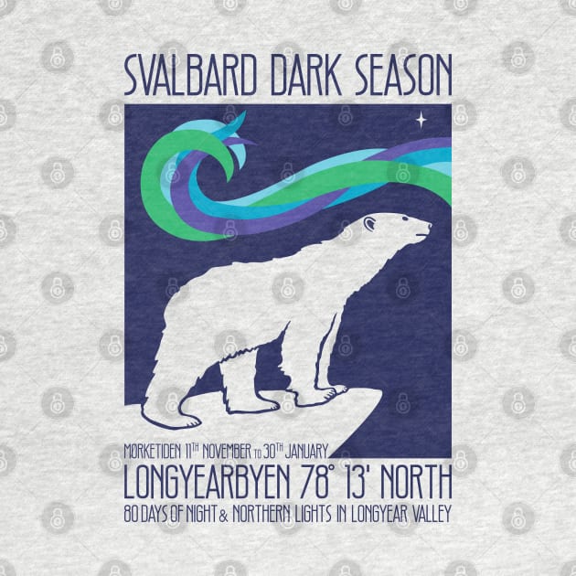 Svalbard Dark Season Norway Travel Poster by IncognitoMode